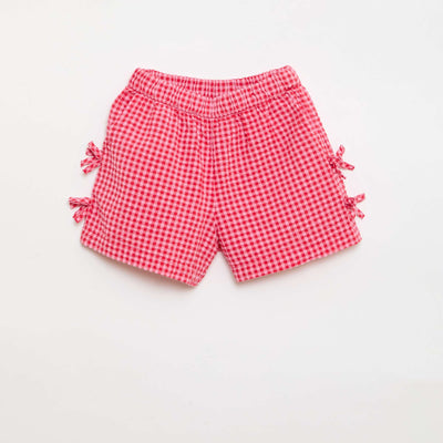 Short à carreaux avec nœuds fantaisies ROSE