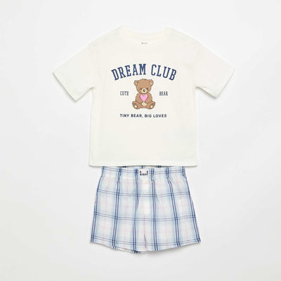 Pyjama court t-shirt + short - 2 pièces GRIS