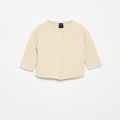 Gilet en maille fine jauge uni BLANC