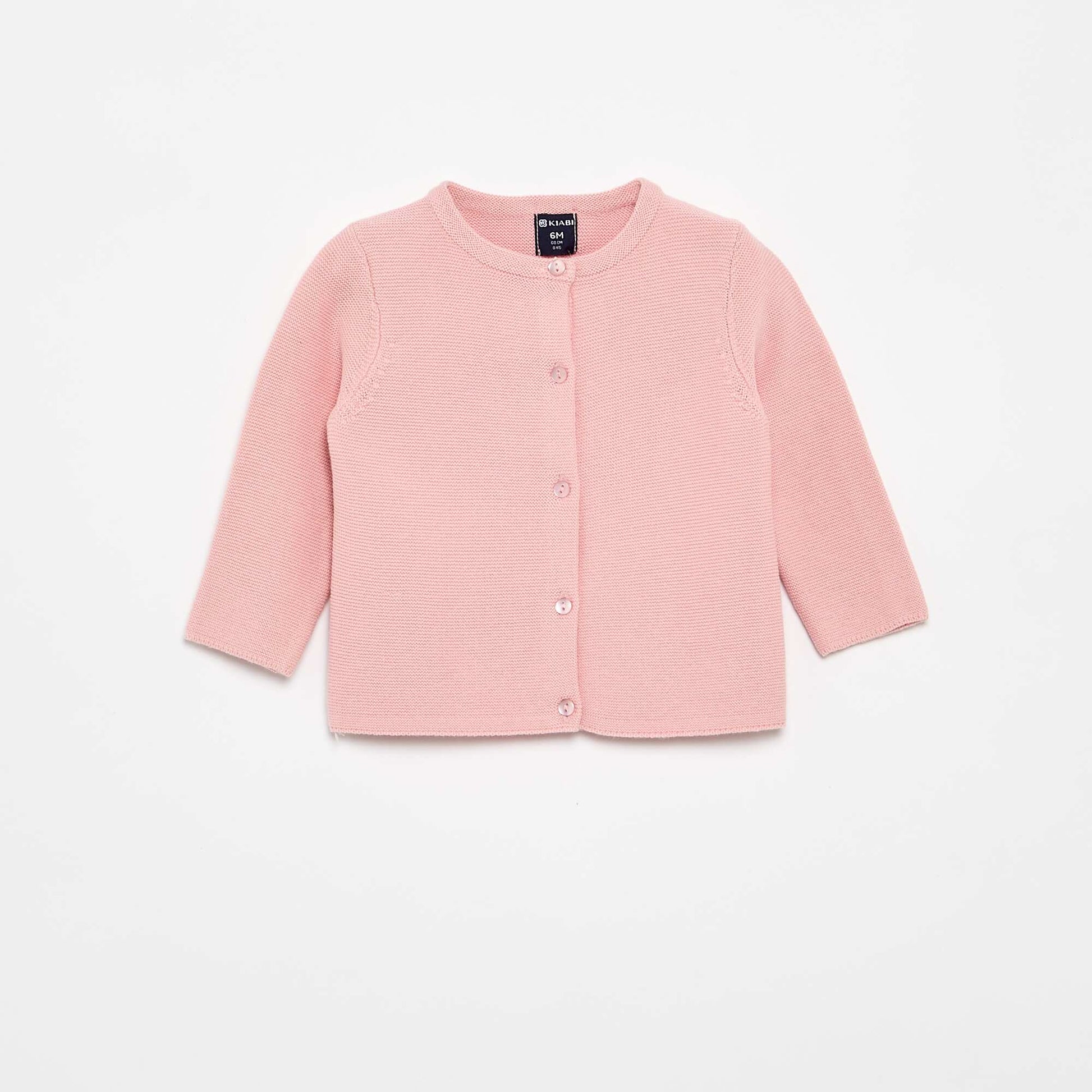 Gilet en maille fine jauge uni ROSE