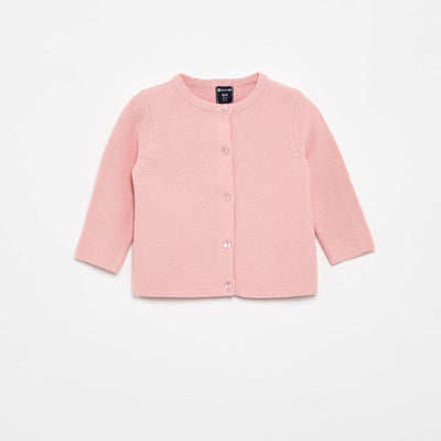 Gilet en maille fine jauge uni ROSE