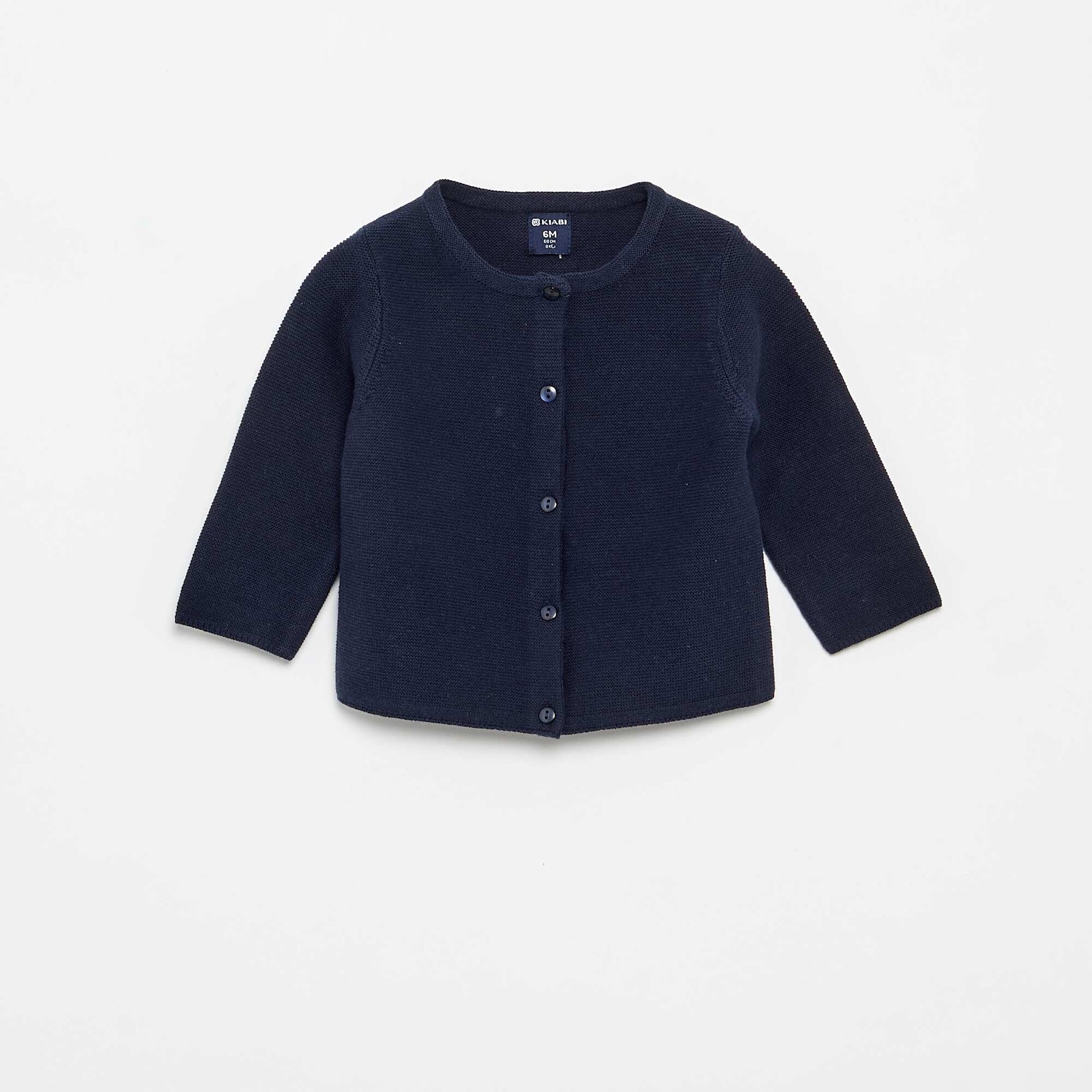Gilet en maille fine jauge uni BLEU