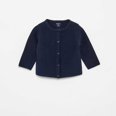 Gilet en maille fine jauge uni BLEU