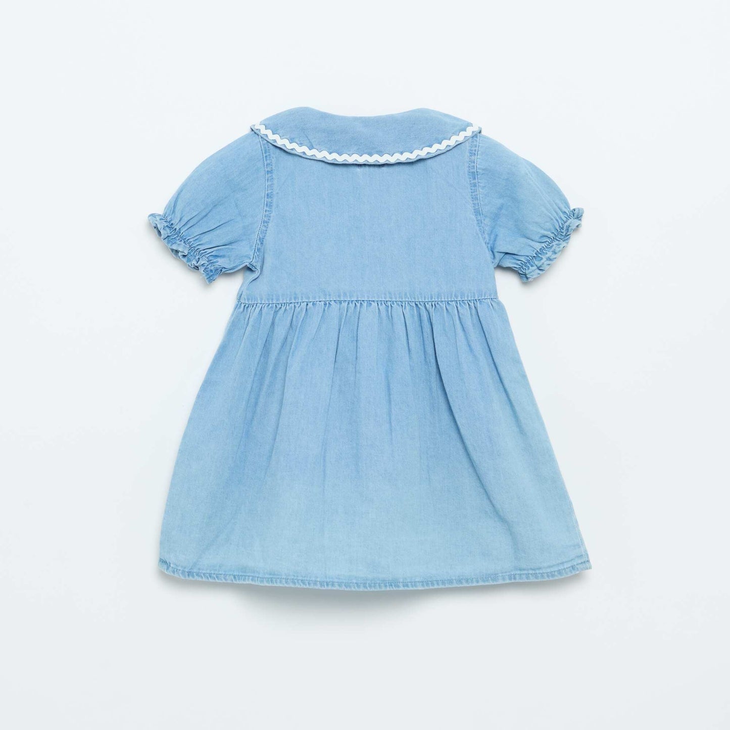 Robe forme chemise à manches courtes BLEU