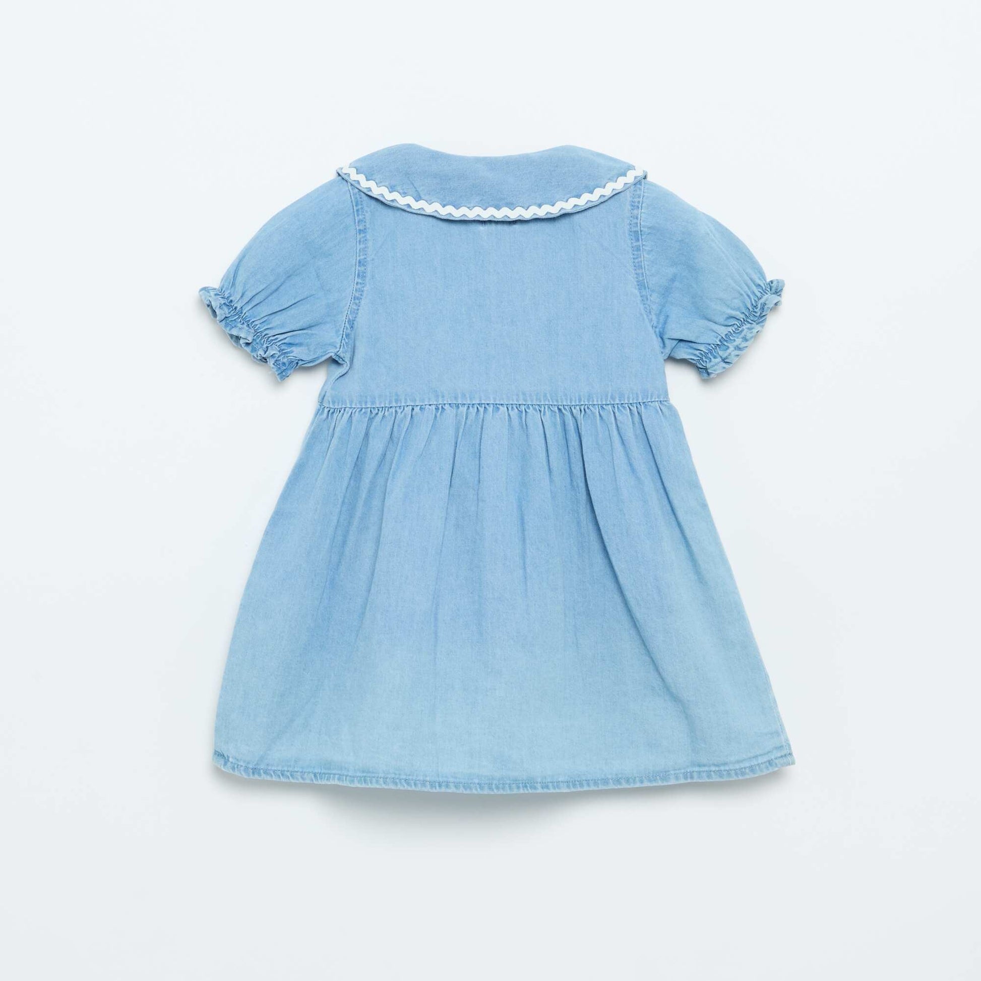 Robe forme chemise à manches courtes BLEU