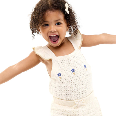 Pull en crochet sans manches BEIGE