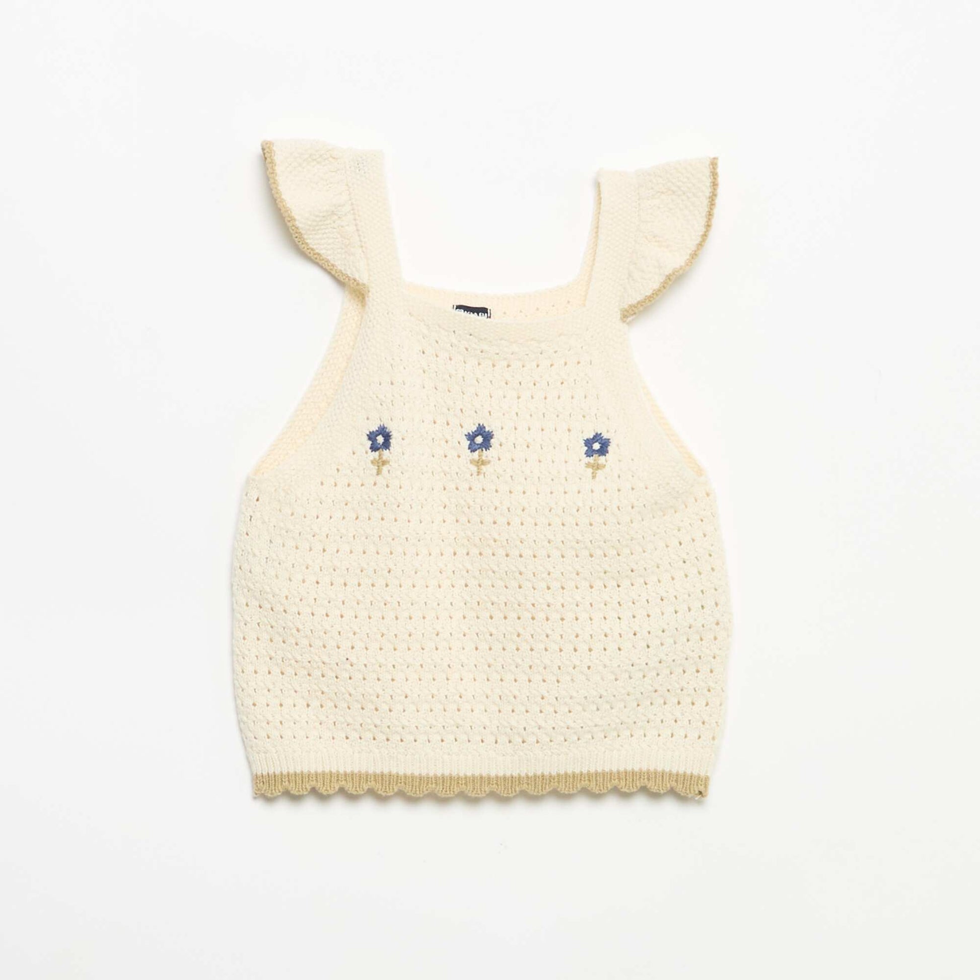 Pull en crochet sans manches BEIGE