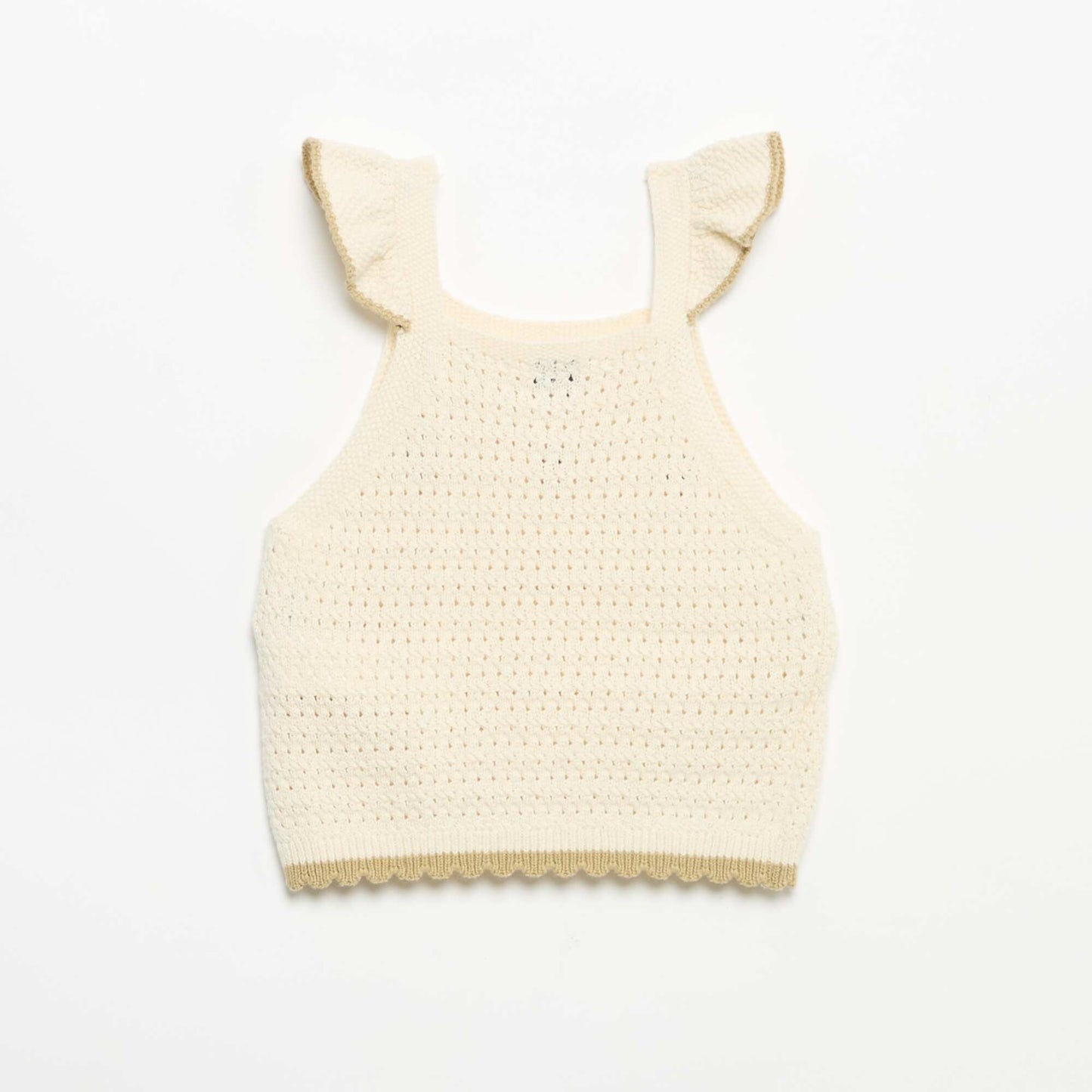 Pull en crochet sans manches BEIGE