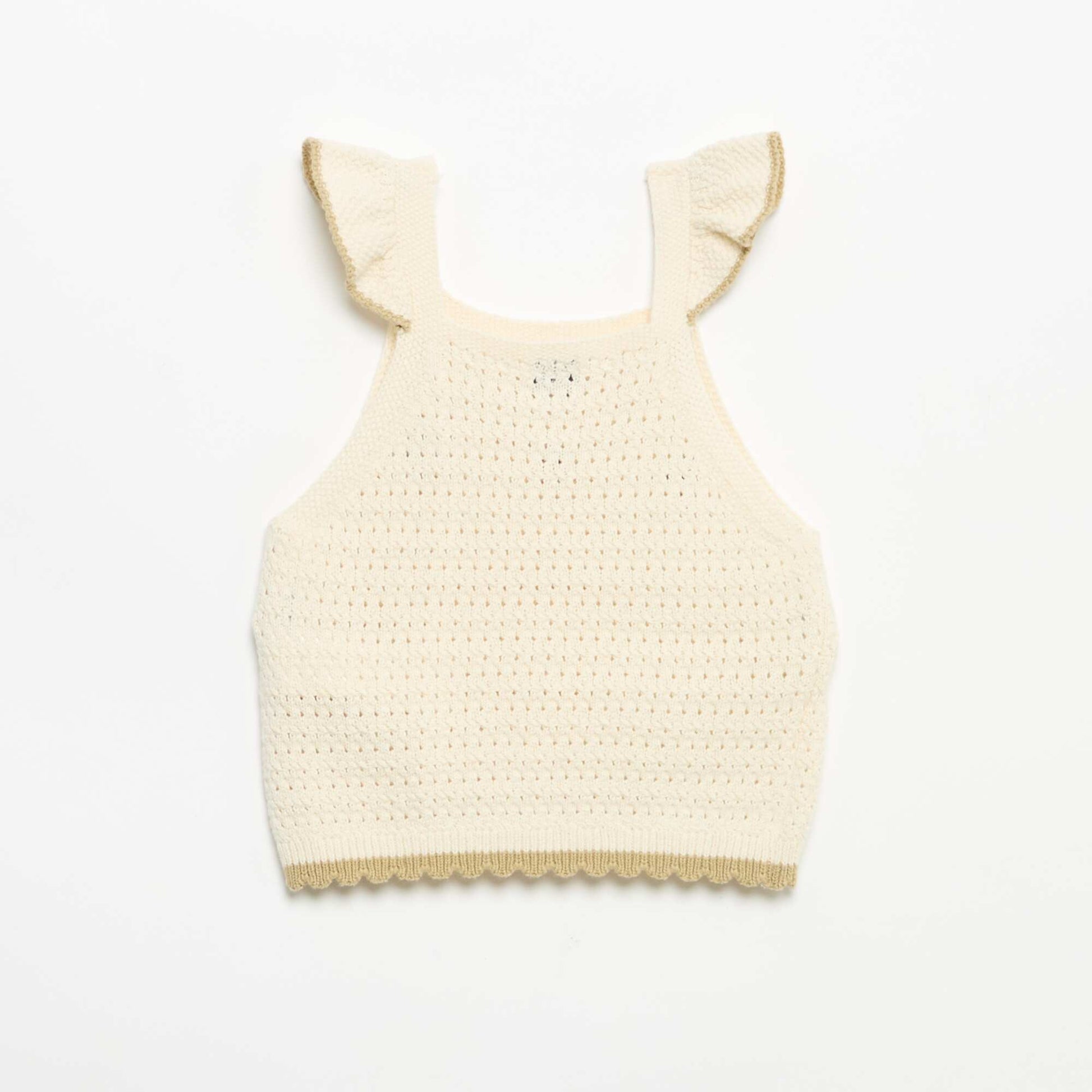 Pull en crochet sans manches BEIGE