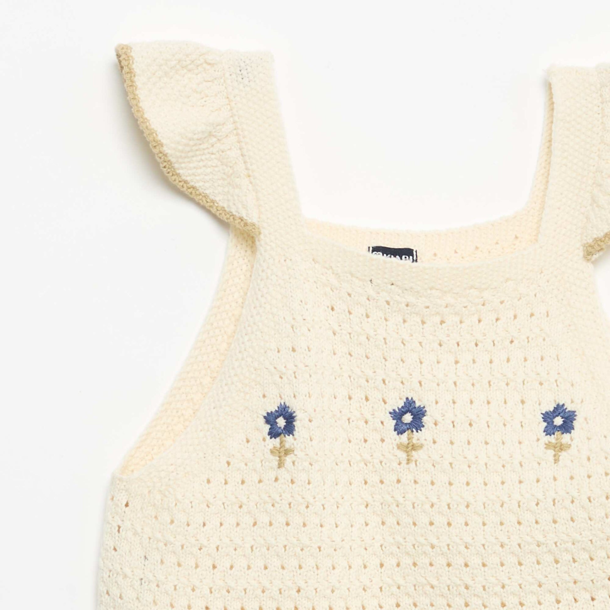 Pull en crochet sans manches BEIGE