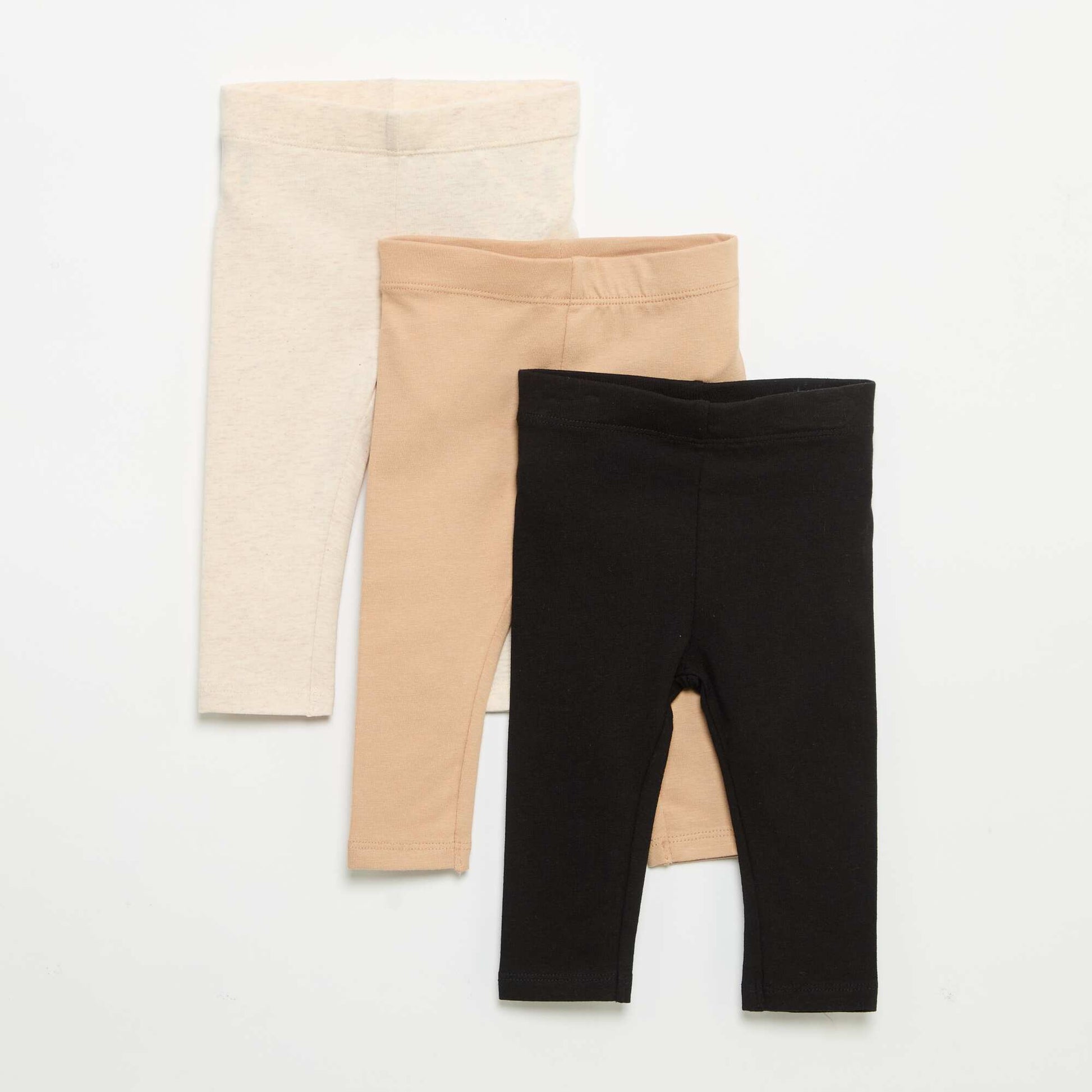 Lot de 3 leggings unis en jersey NOIR