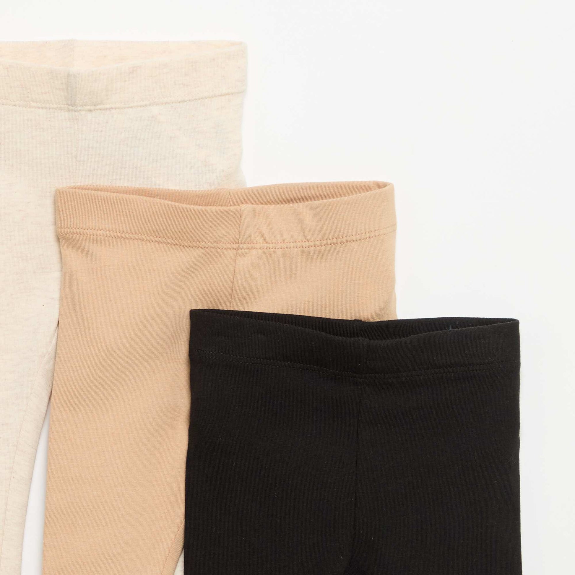 Lot de 3 leggings unis en jersey NOIR