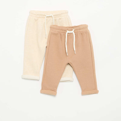 Lot de 2 pantalons forme sarouel en molleton BEIGE