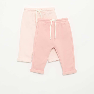Lot de 2 pantalons forme sarouel en molleton ROSE