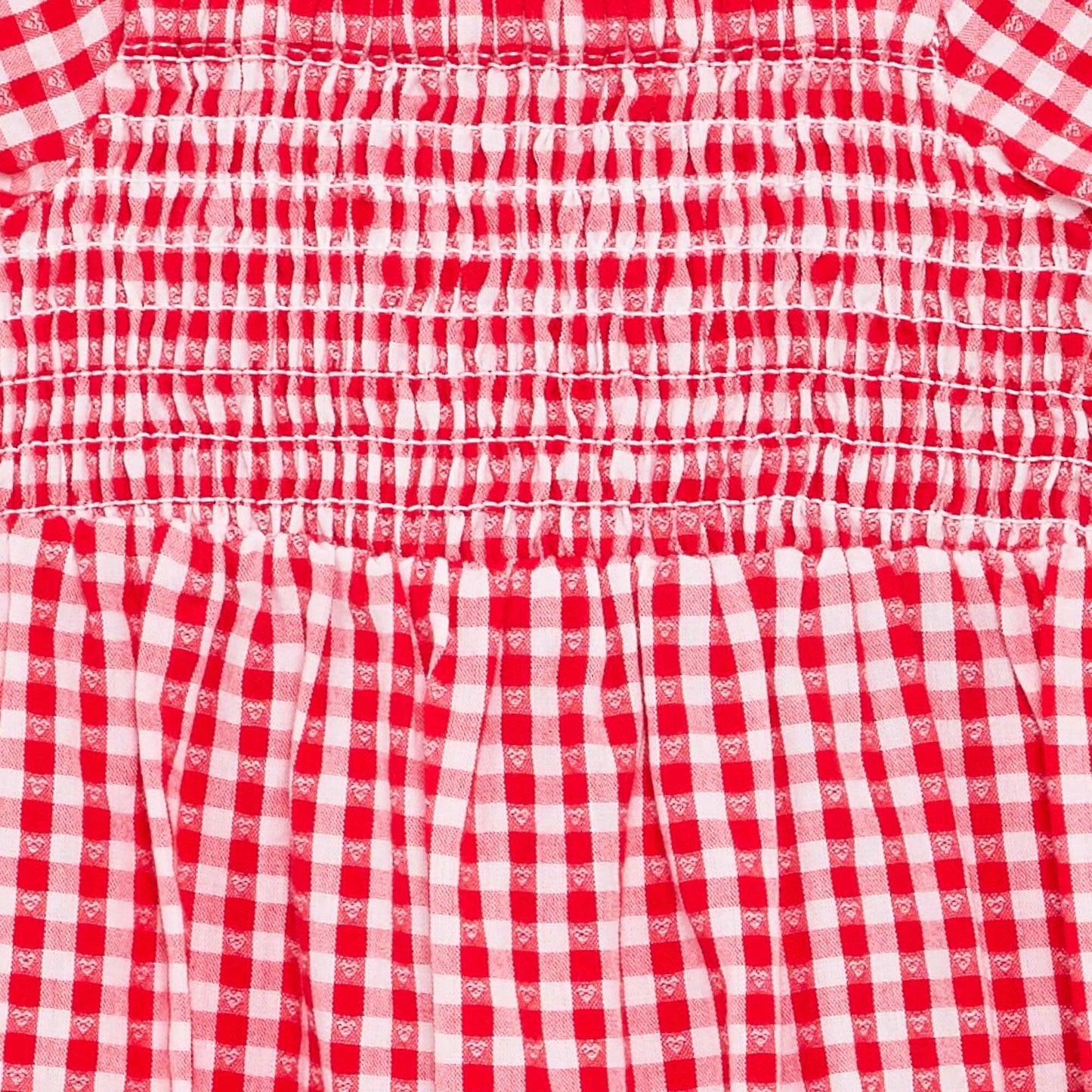 Combinaison short Vichy avec volant ROUGE