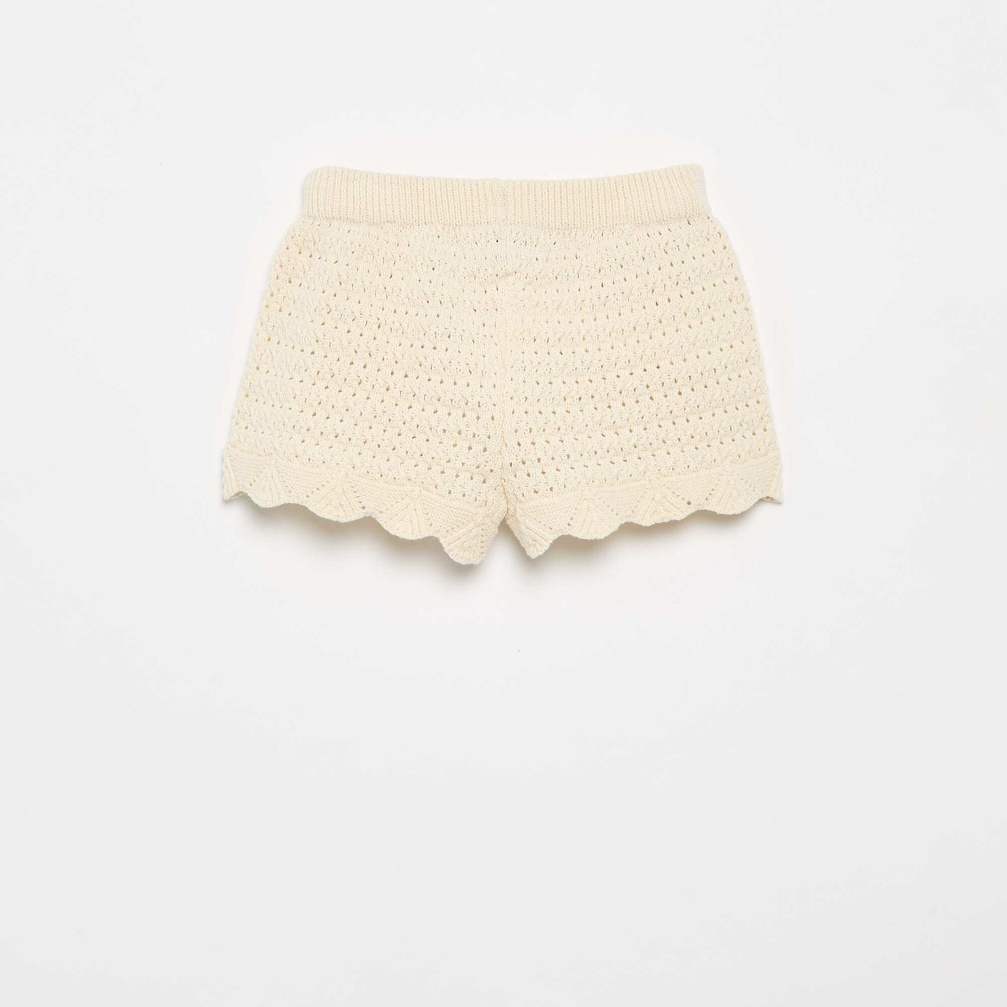 Short en tricot uni BLANC