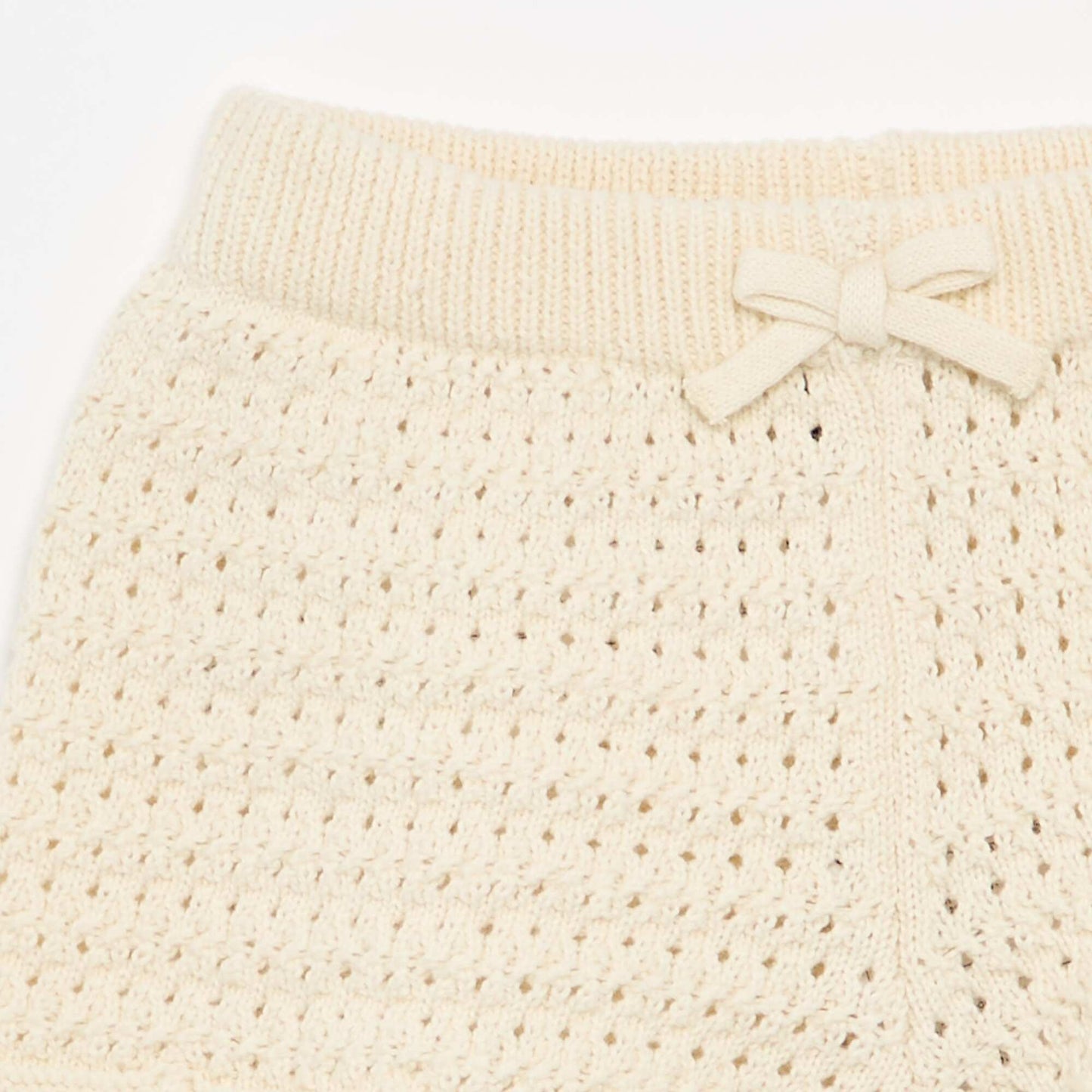 Short en tricot uni BLANC