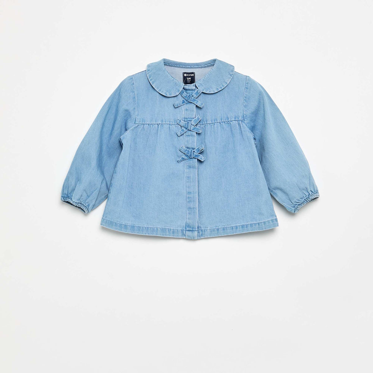 Chemisier à manches longues en denim BLEU
