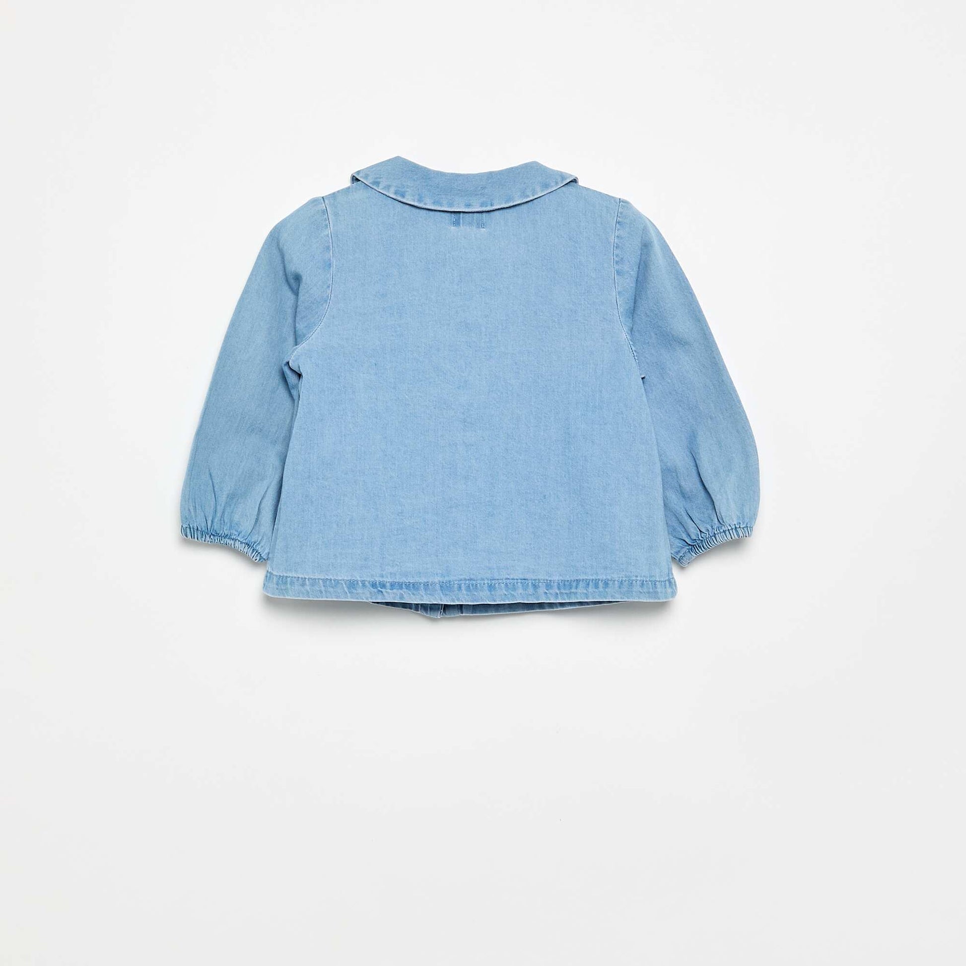 Chemisier à manches longues en denim BLEU