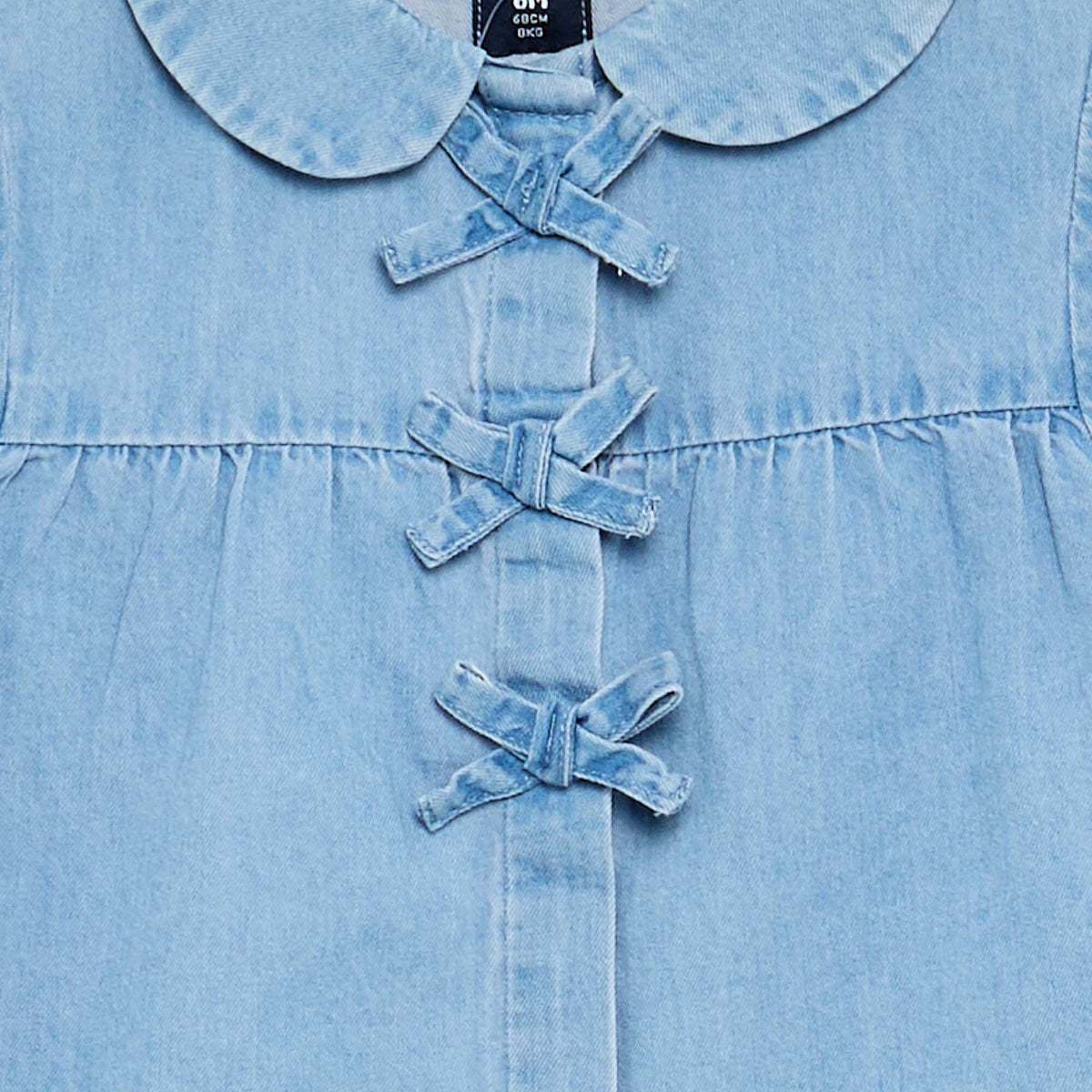 Chemisier à manches longues en denim BLEU