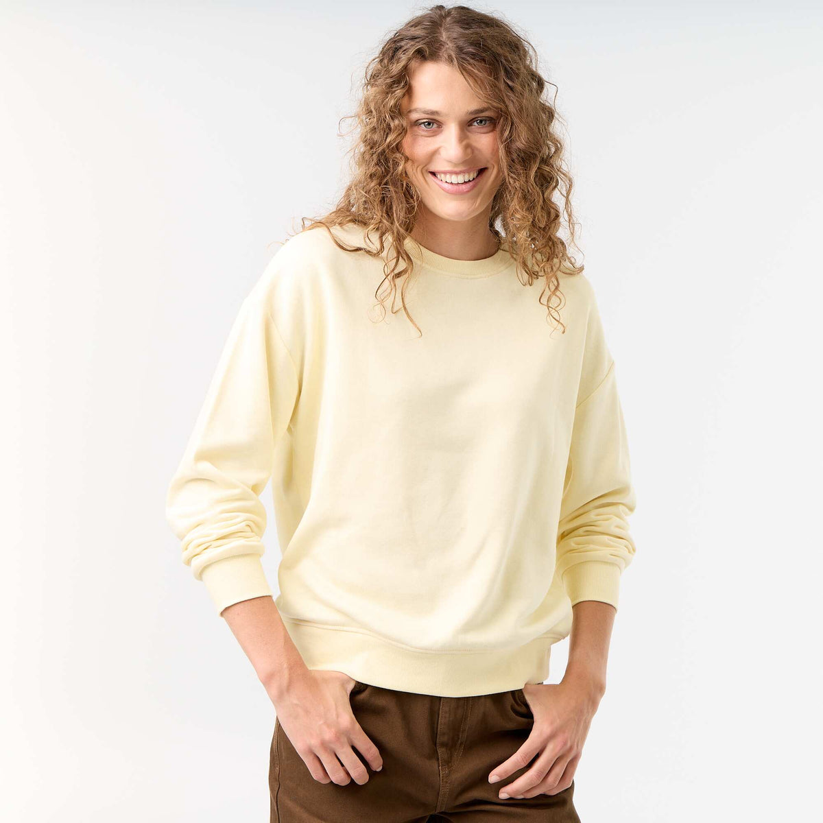 Sweat uni en French Terry JAUNE