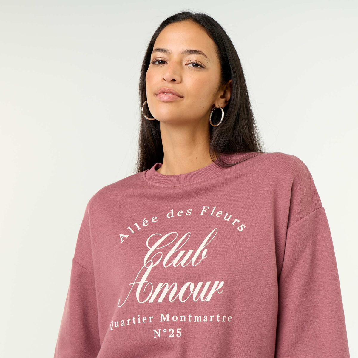 Sweat à col rond imprimé ROSE