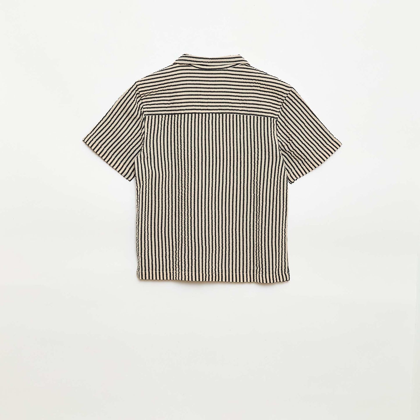 Chemise crêpée à manches courtes BEIGE