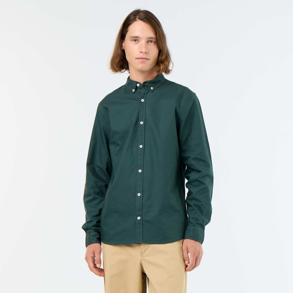 Chemise oxford à ouverture boutonnée VERT