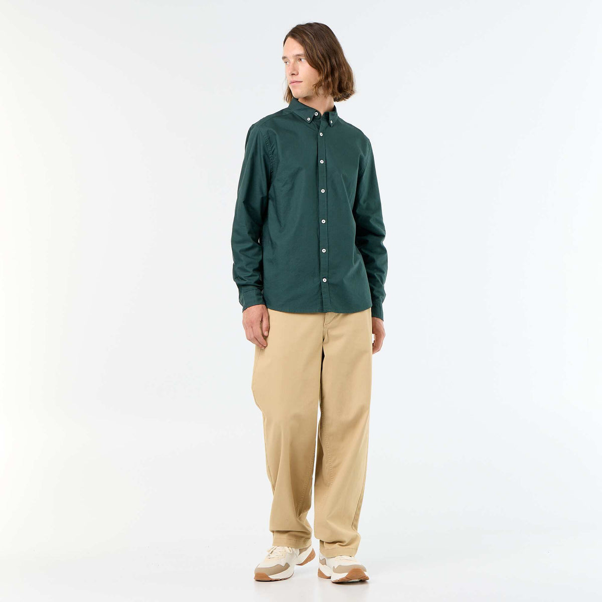 Chemise oxford à ouverture boutonnée VERT