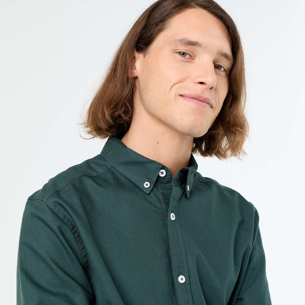 Chemise oxford à ouverture boutonnée VERT