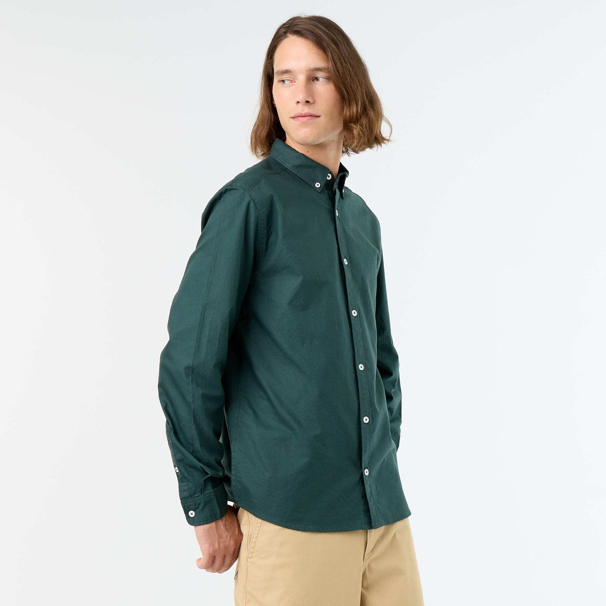 Chemise oxford à ouverture boutonnée VERT