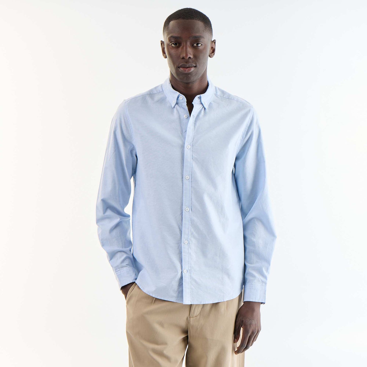 Chemise oxford à ouverture boutonnée BLEU
