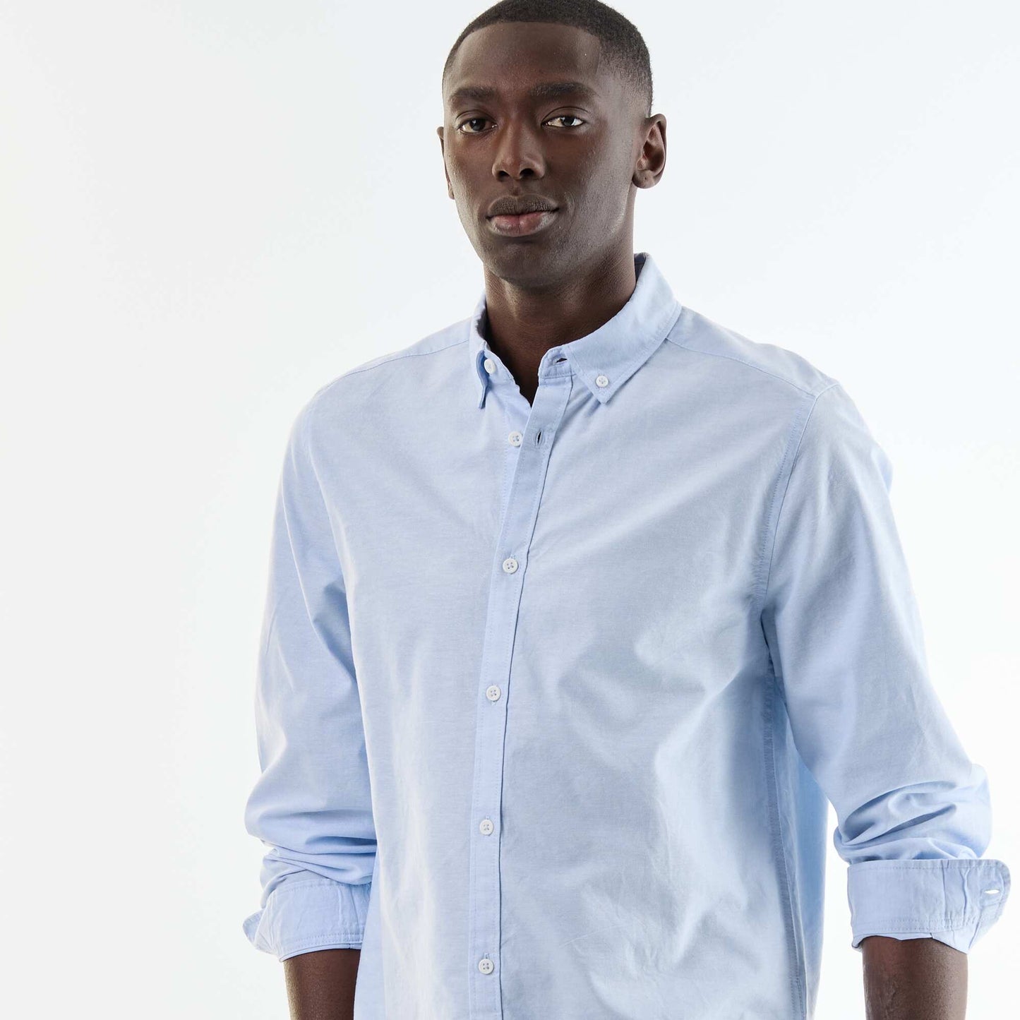 Chemise oxford à ouverture boutonnée BLEU