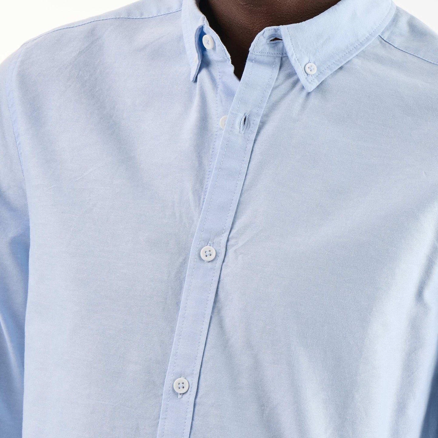 Chemise oxford à ouverture boutonnée BLEU