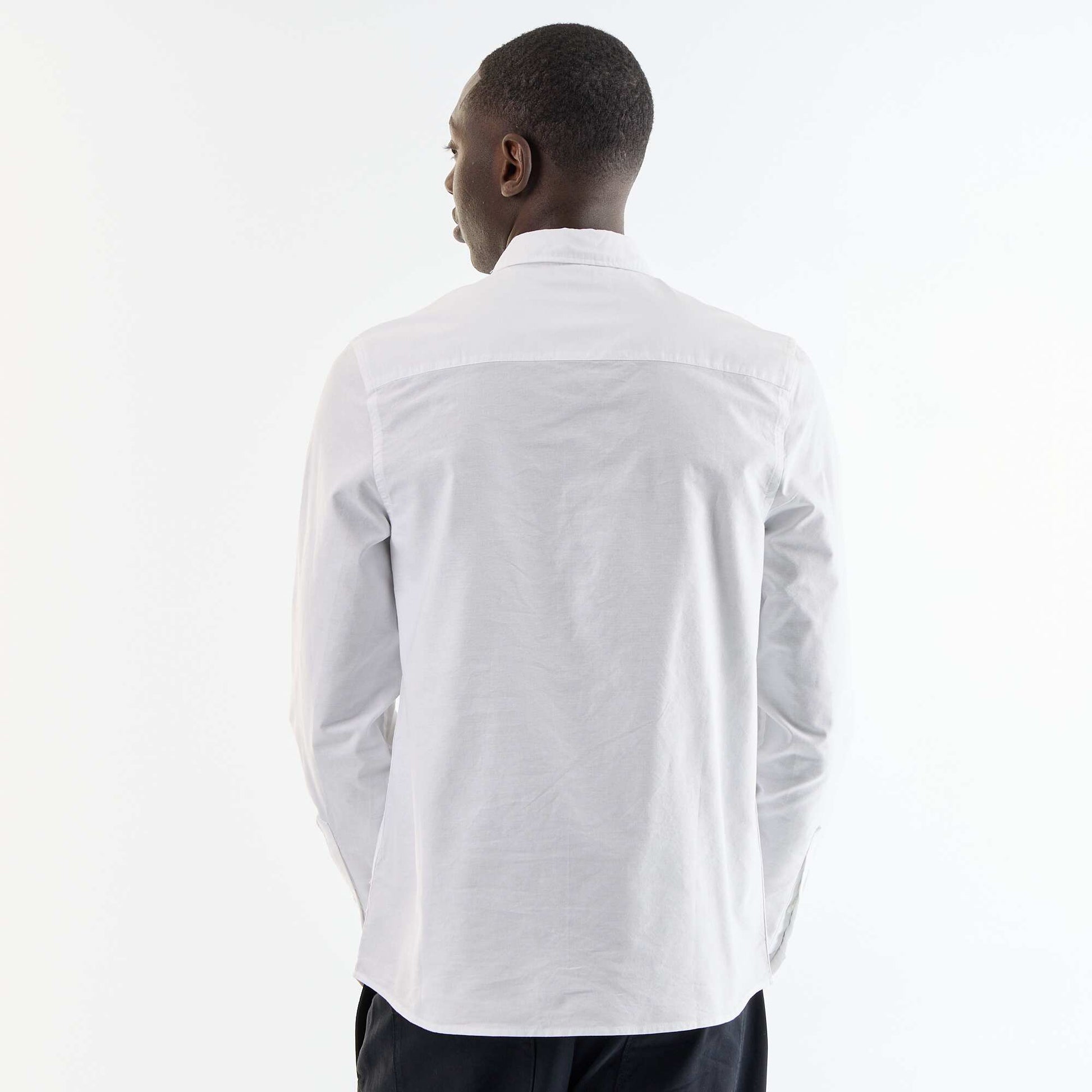 Chemise oxford à ouverture boutonnée BLANC