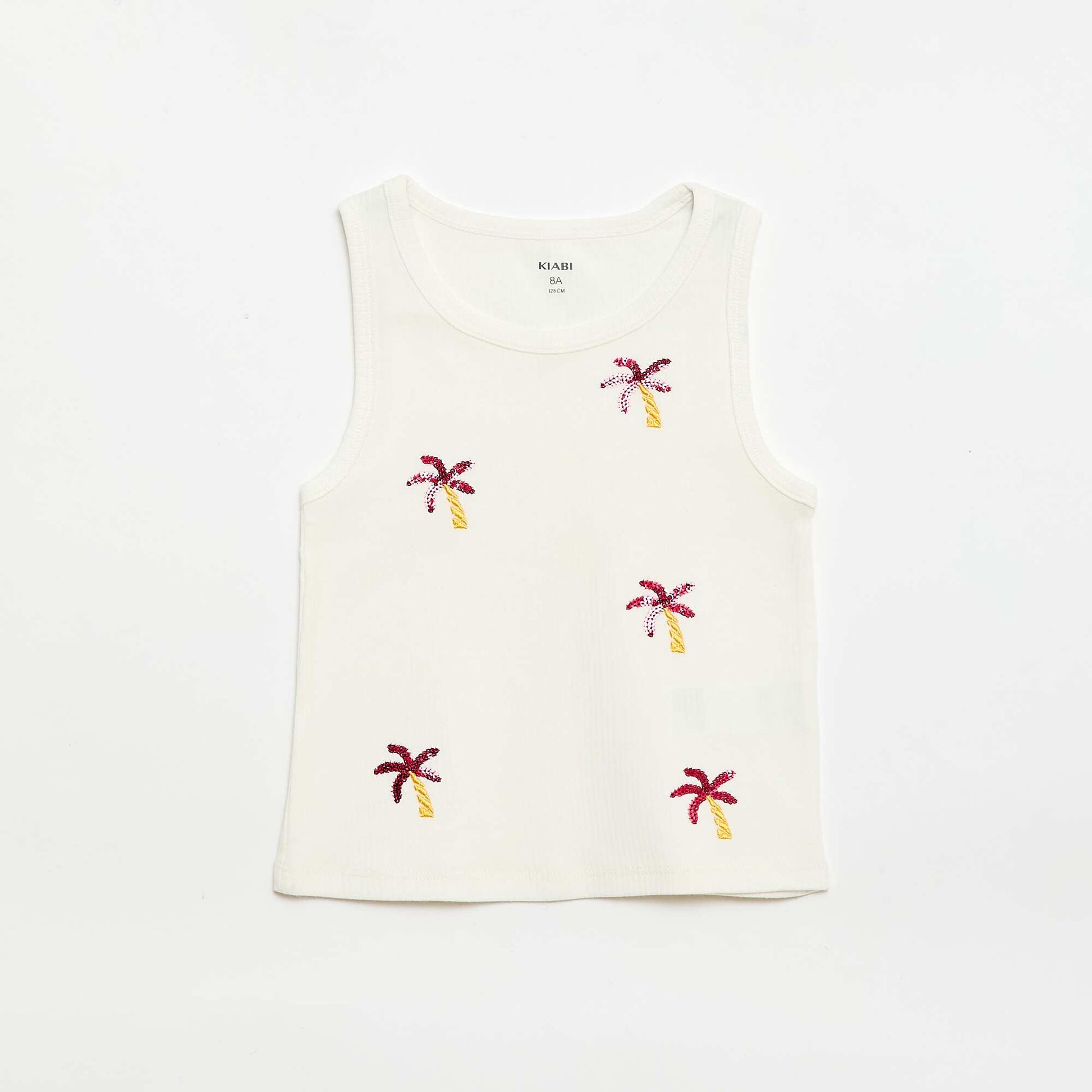 Débardeur avec broderies fantaisies BLANC