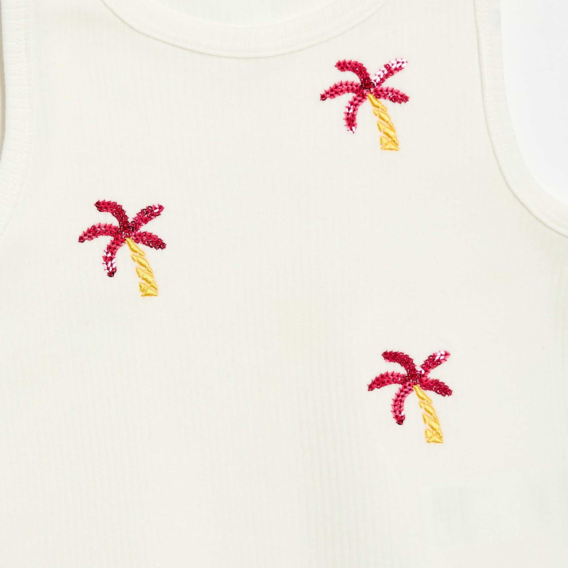 Débardeur avec broderies fantaisies BLANC
