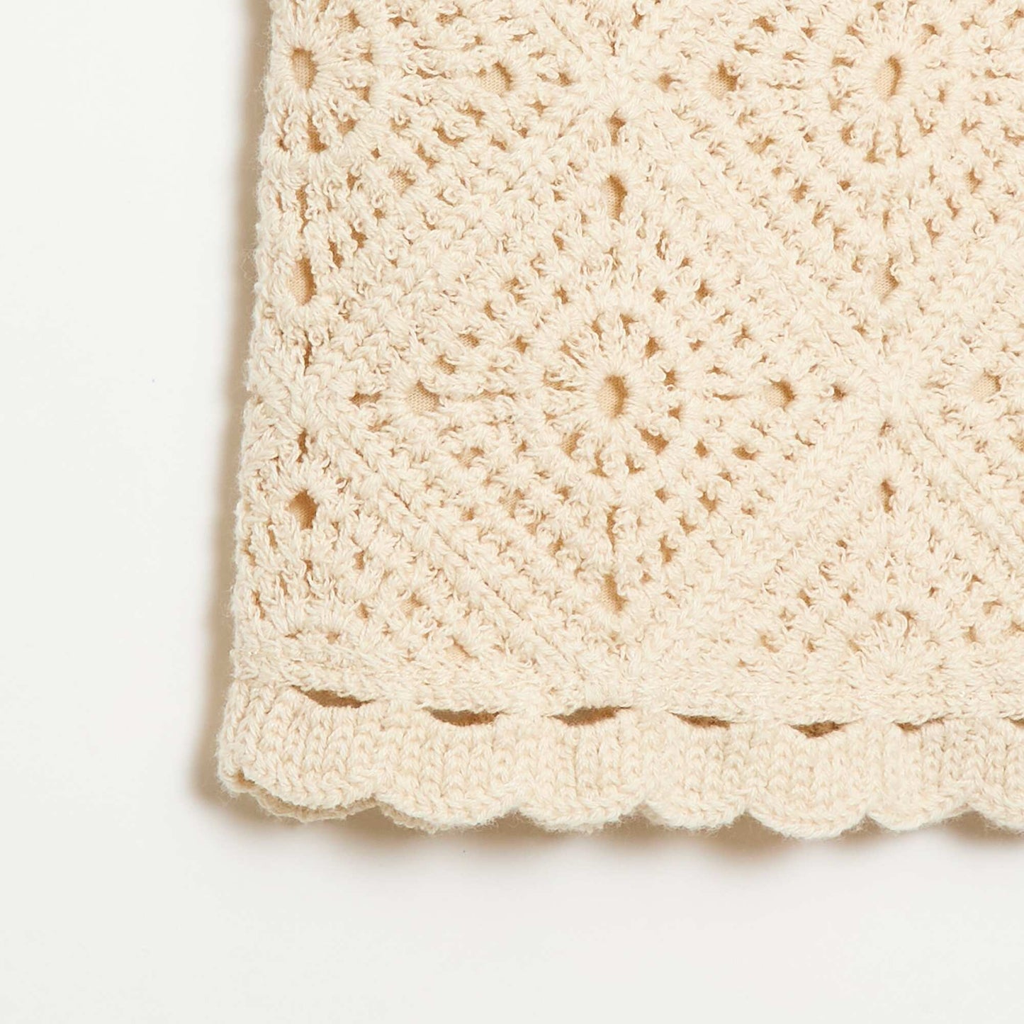 Top en crochet uni ECRU