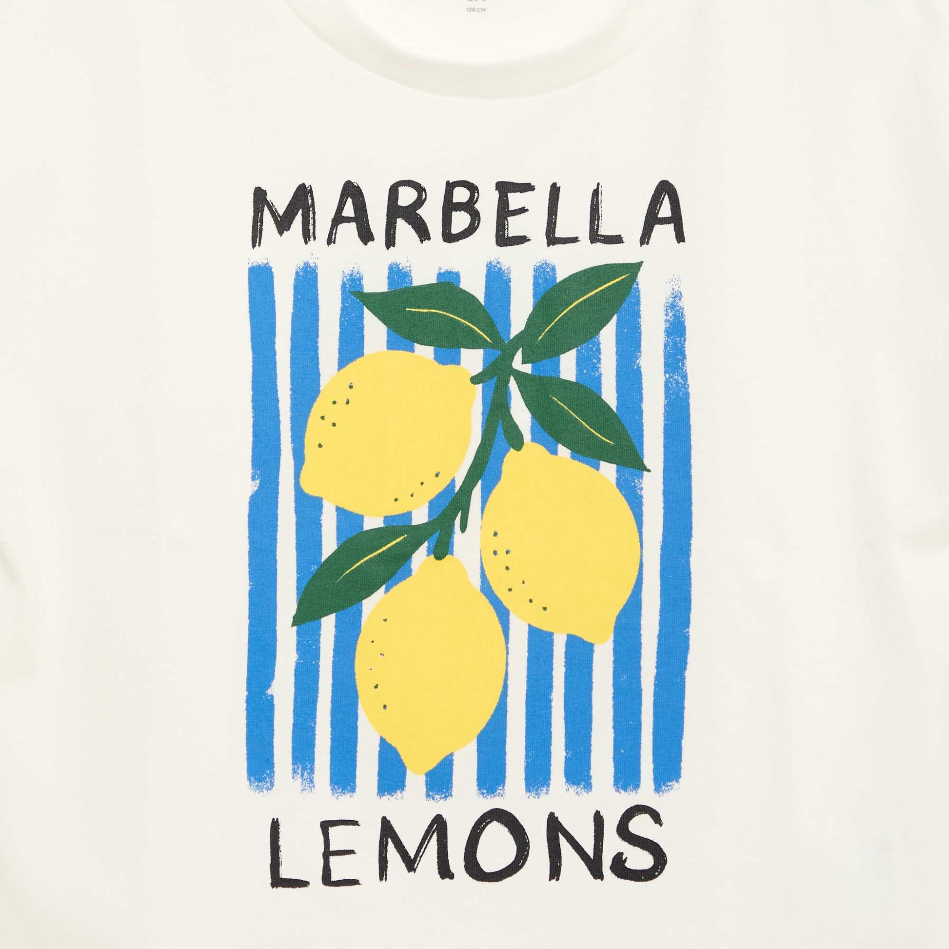 T-shirt imprimé fantaisie à manches courtes BLANC
