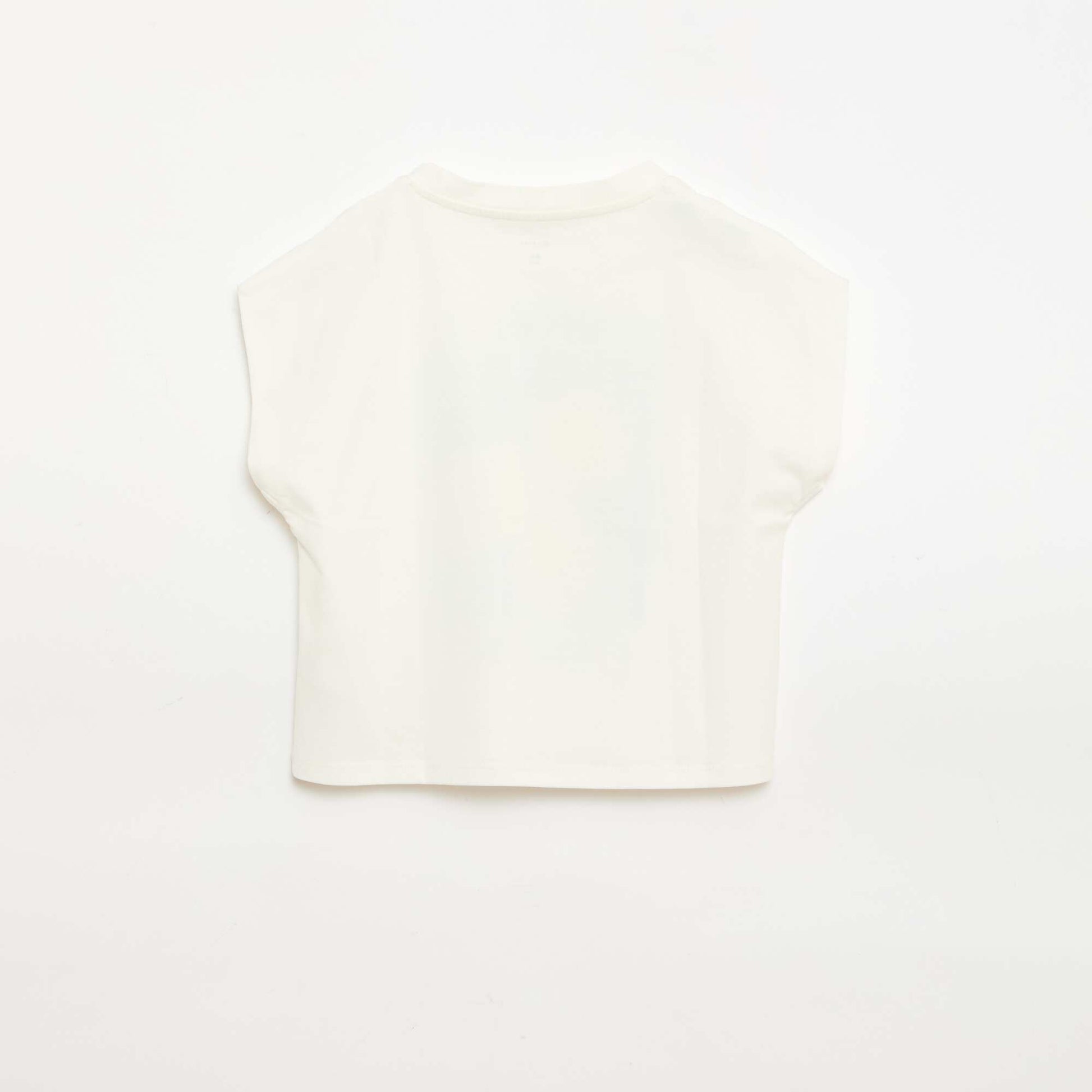 T-shirt imprimé fantaisie à manches courtes BLANC