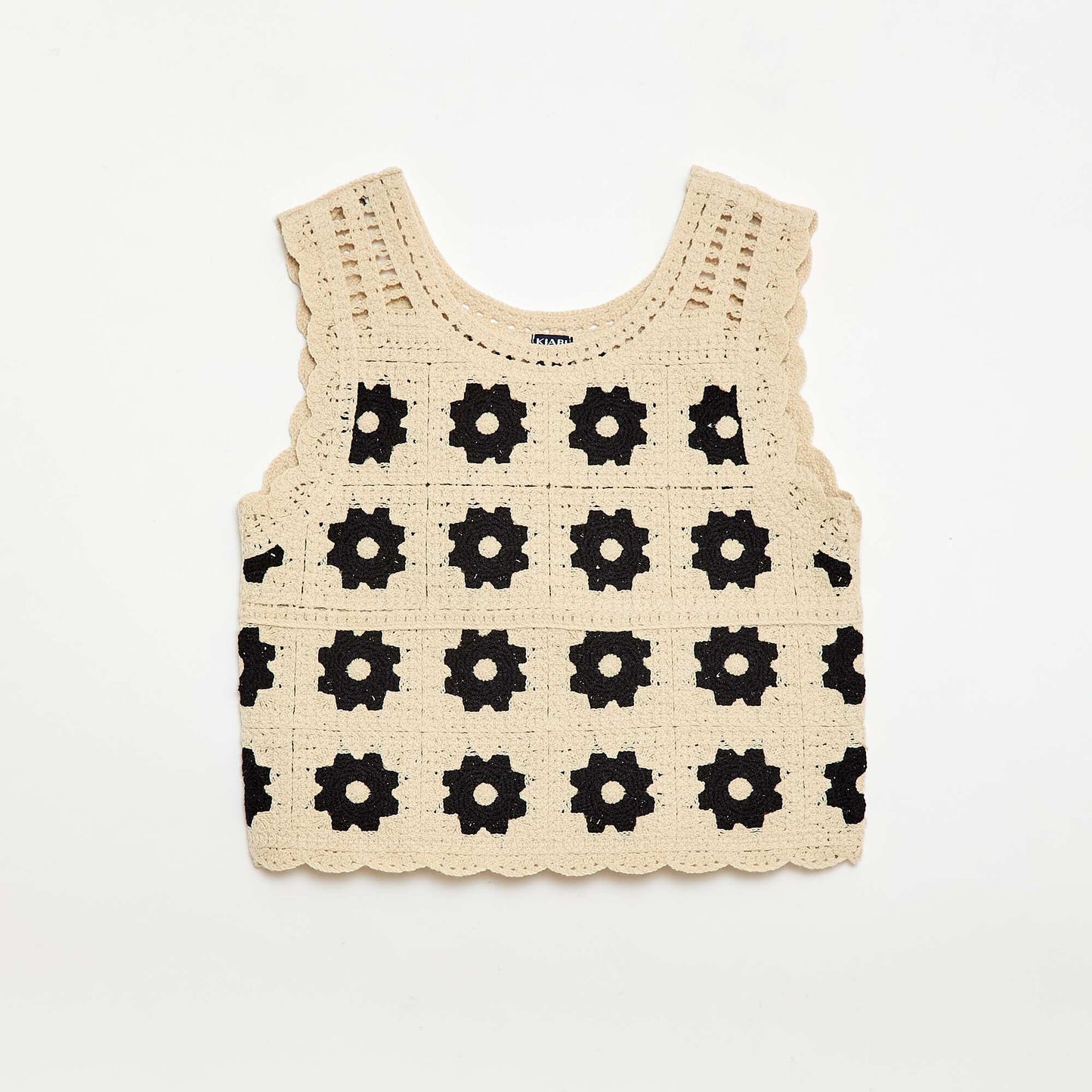 Top en crochet à motif BEIGE