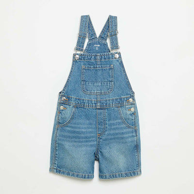 Salopette short en denim BLEU