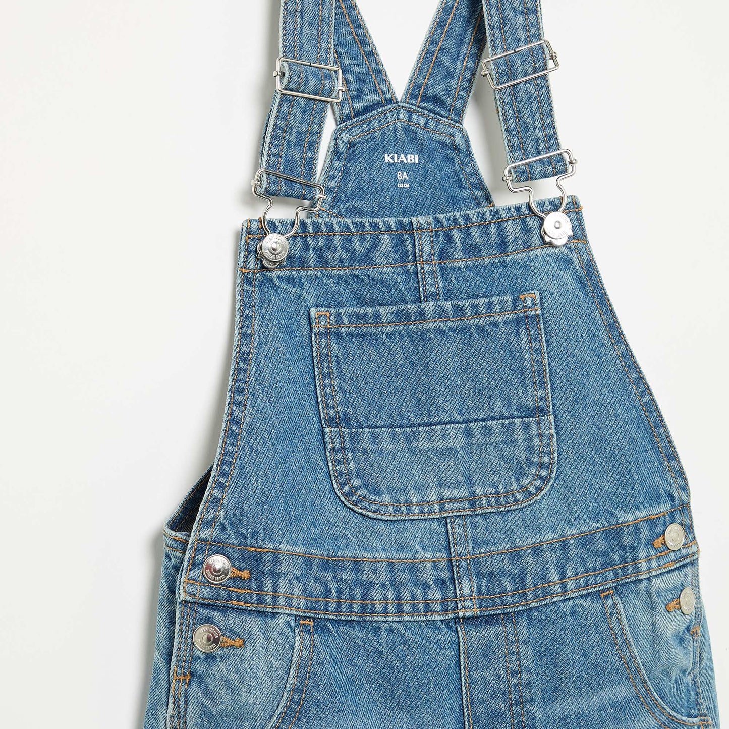Salopette short en denim BLEU
