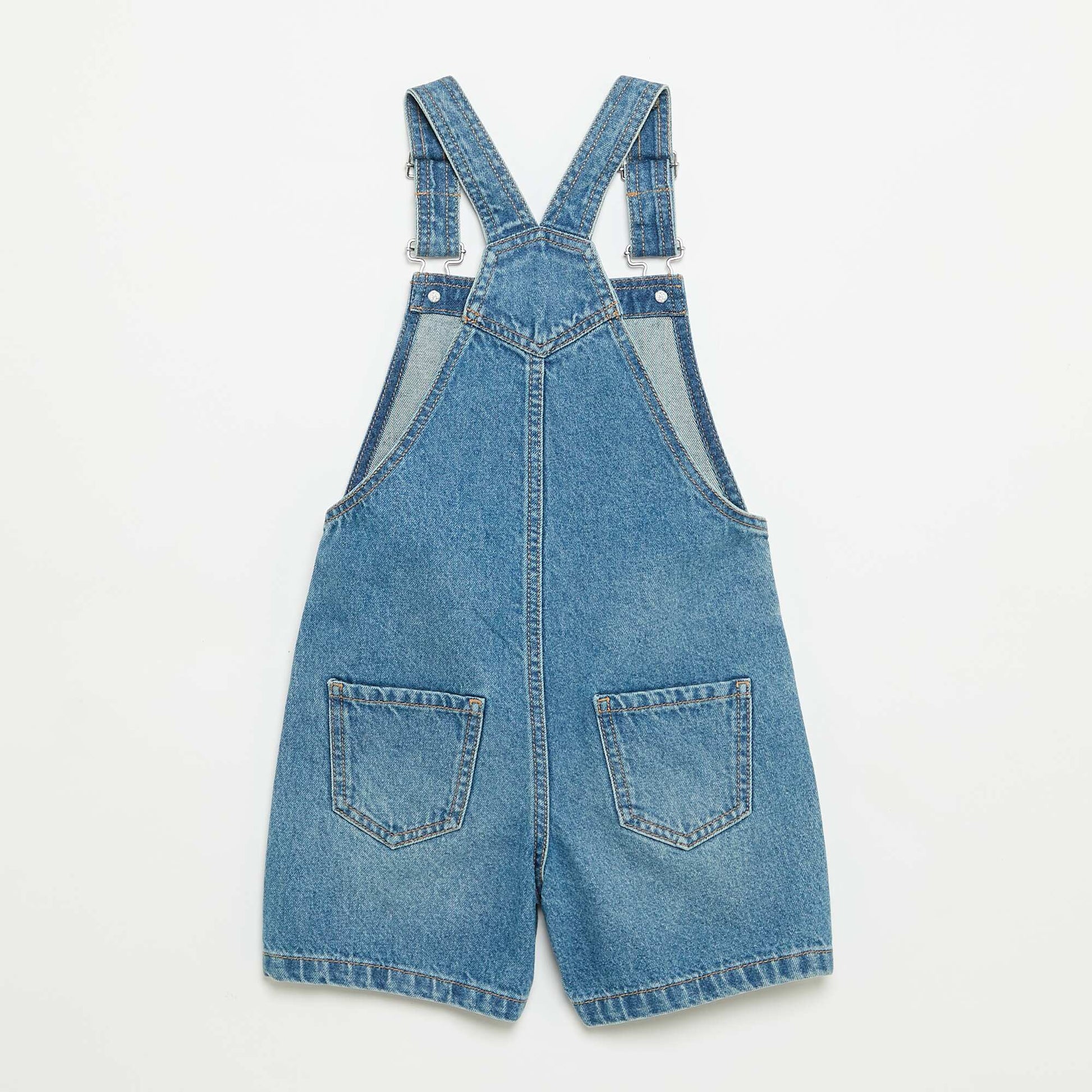 Salopette short en denim BLEU