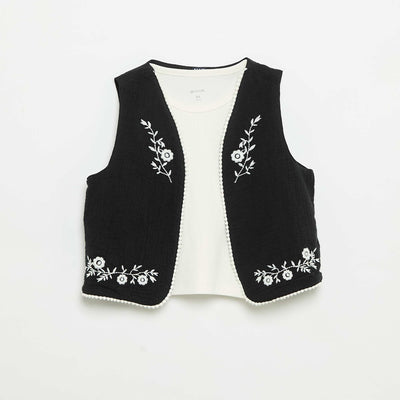Ensemble débardeur + gilet sans manches NOIR