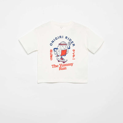 T-shirt imprimé à manches courtes BLANC