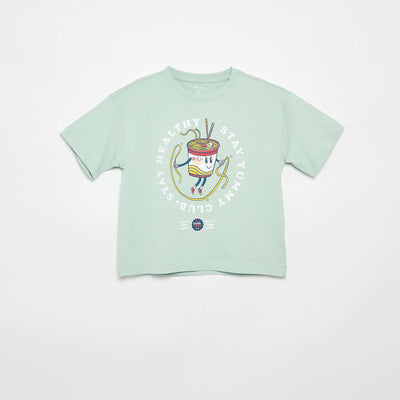 T-shirt imprimé à manches courtes VERT CLAIR