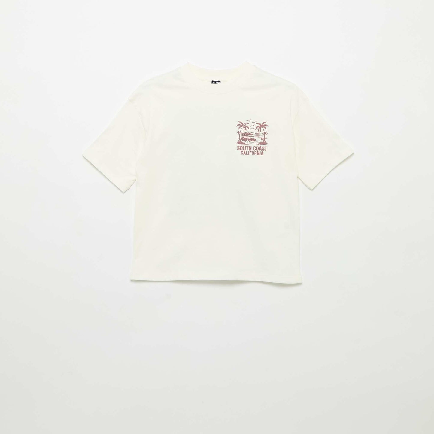 T-shirt imprimé à message à manches courtes BLANC