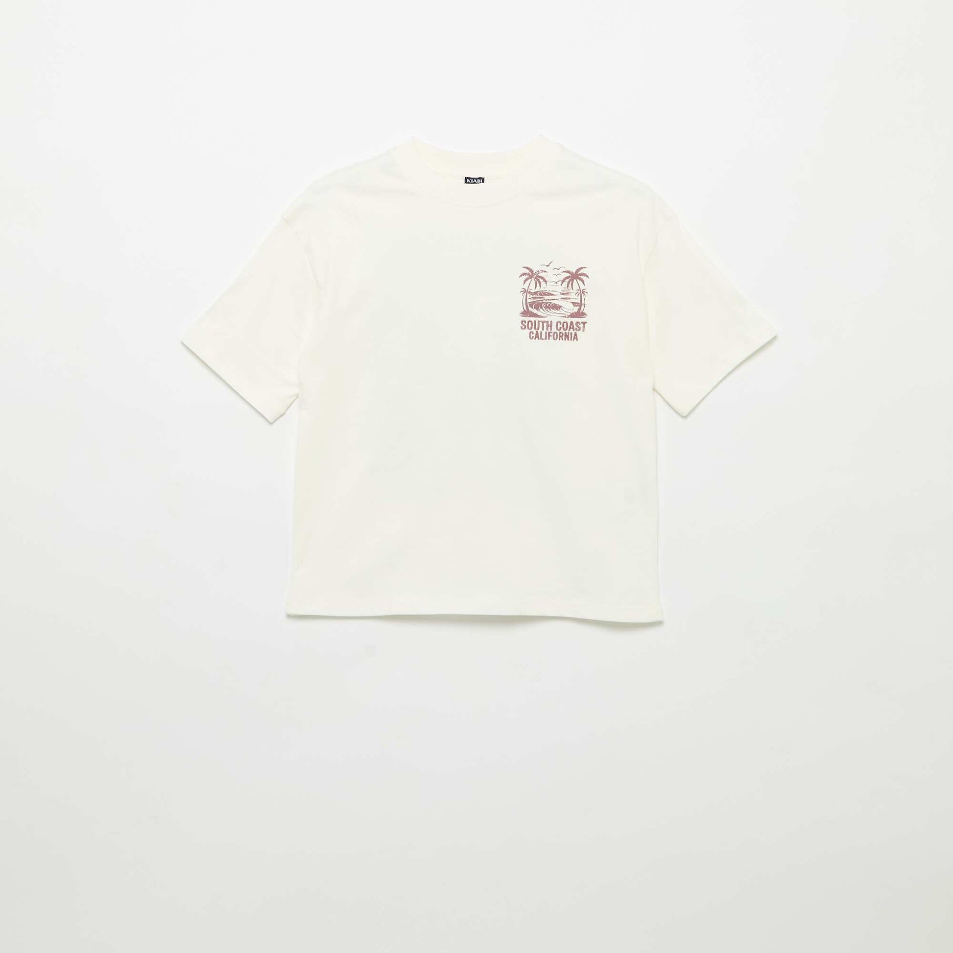 T-shirt imprimé à message à manches courtes BLANC