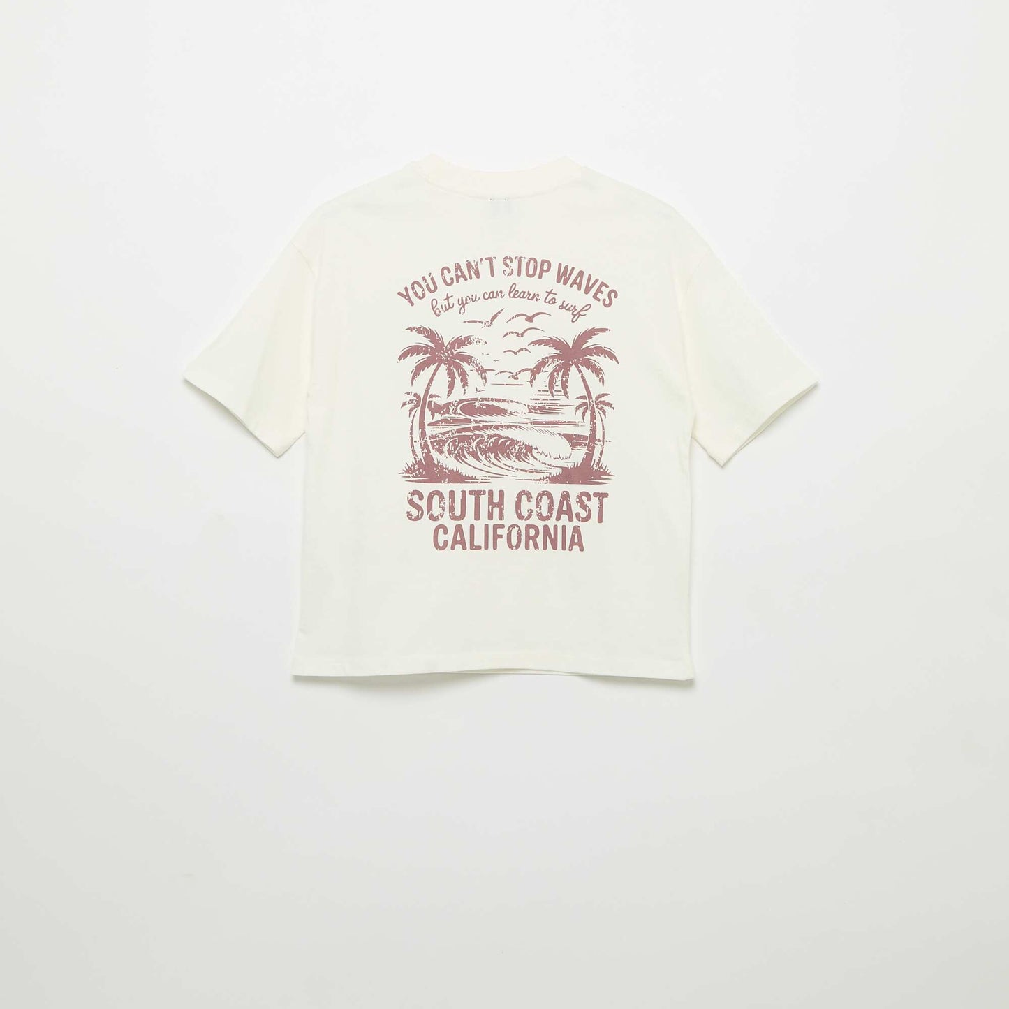 T-shirt imprimé à message à manches courtes BLANC